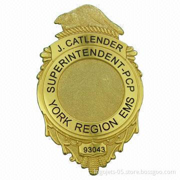 Police Badge, Available in Different Types of Finishes, Customized Designs Welcomed